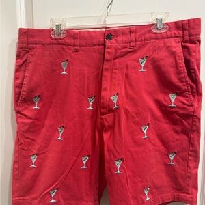 Castaway Red Embroidered Men's Shorts